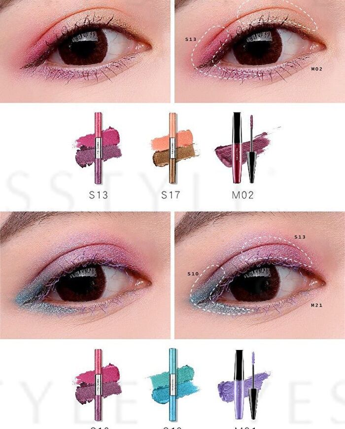 Two Tone High Shine Eyeshadow - S21 Light Grapefruit / Rolling Apple