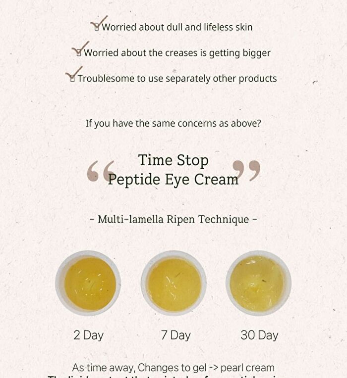 The Plant Base Time Stop Peptide Eye Cream - 30ml