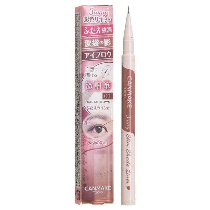 Canmake 3 Way Slim Shade Liner - 01 Natural Brown
