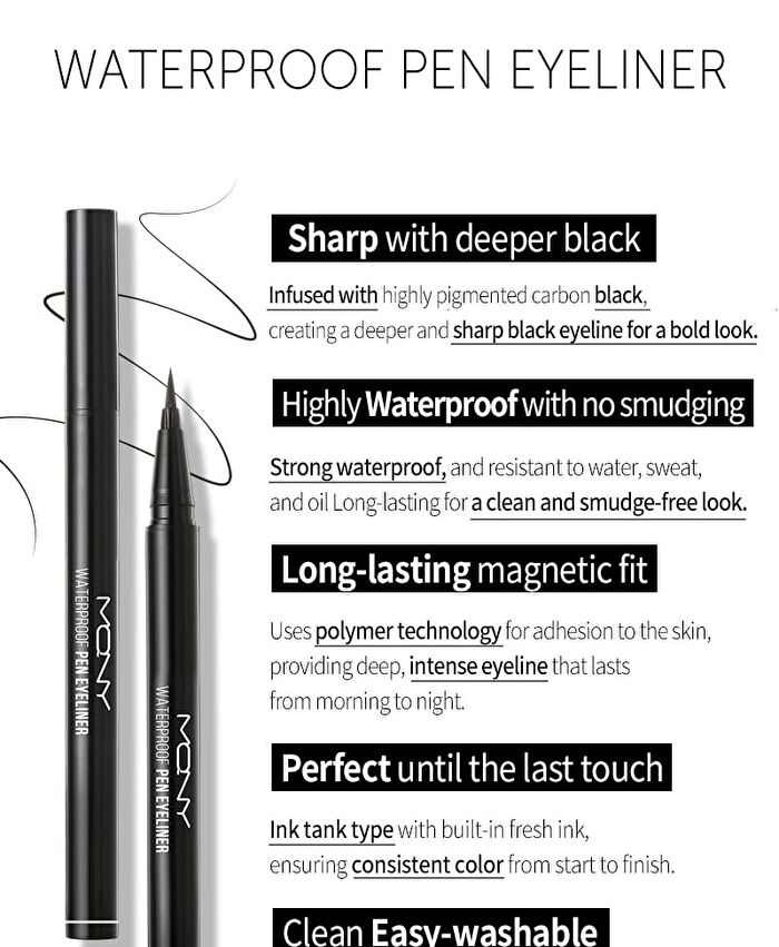Waterproof Pen Eyeliner - 3 Colors - Brown Black