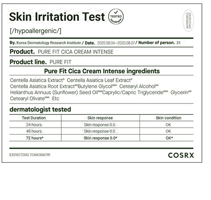 Cosrx Pure Fit Cica Cream Intense - 50ml