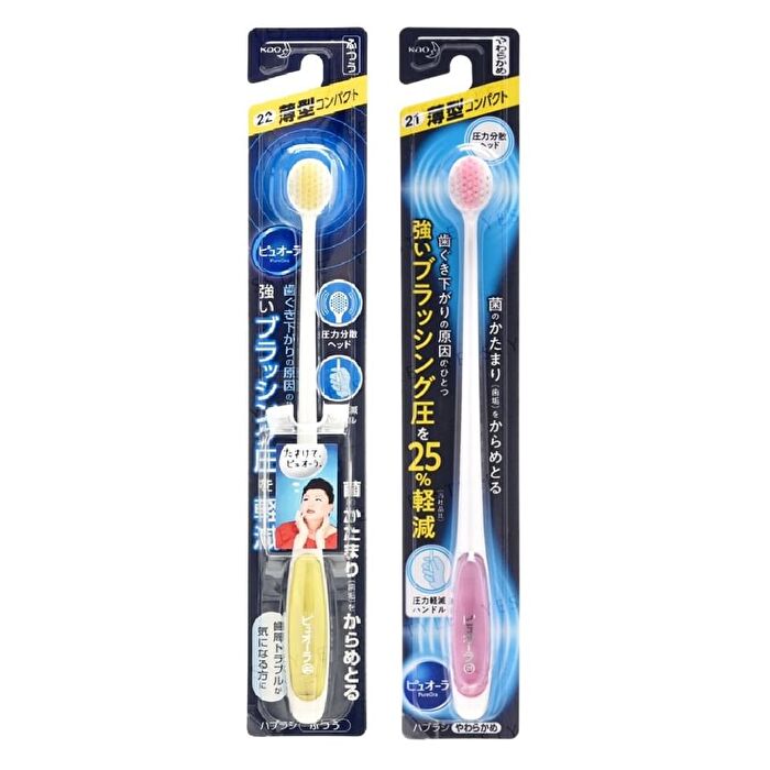 PureOra Thin & Compact Toothbrush - 1 pc - Random Color - Soft