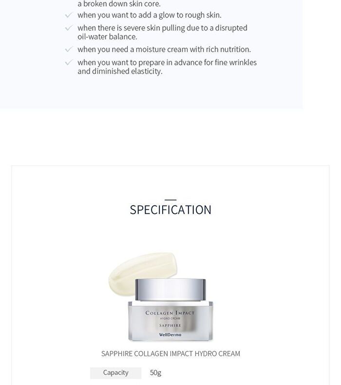 Sapphire Collagen Impact Hydro Cream - 50g