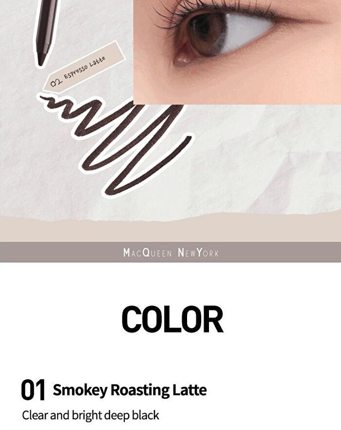 Mqny The Big Waterproof Pencil Gel Liner - 10 Colors - #02 Espresso Latte