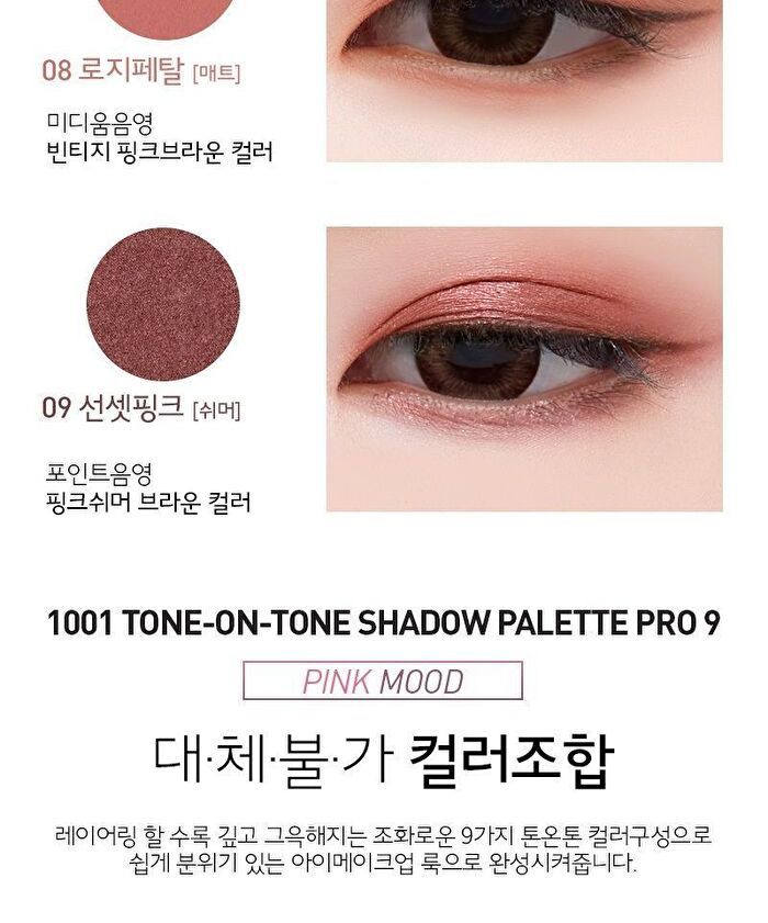 Mqny 1001 Tone-On-Tone Shadow Palette Pro 9 - Nude Mood