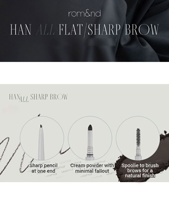 romand Han All Flat Brow - 6 Colors - C1 Classic Grey