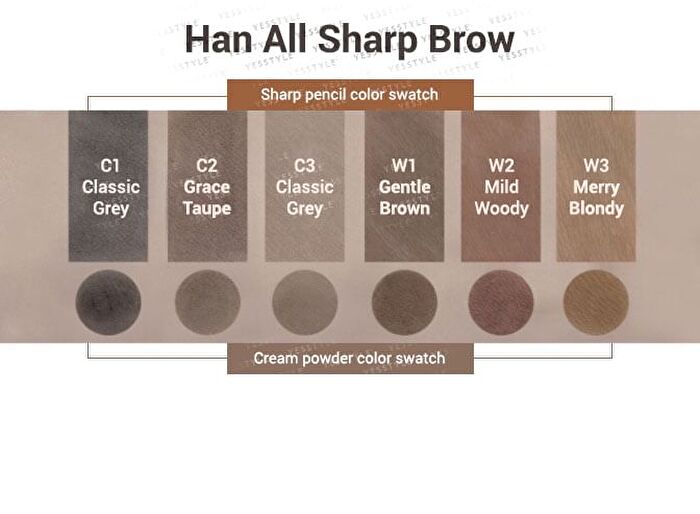 romand Han All Flat Brow - 6 Colors - W2 Mild Woody