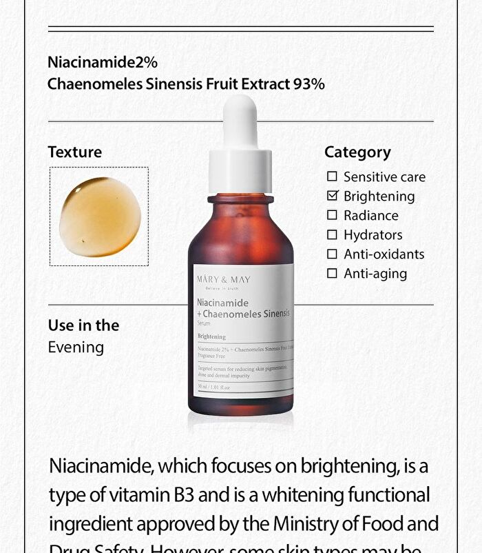 Niacinamide + Chaenomeles Sinensis Serum - 30ml