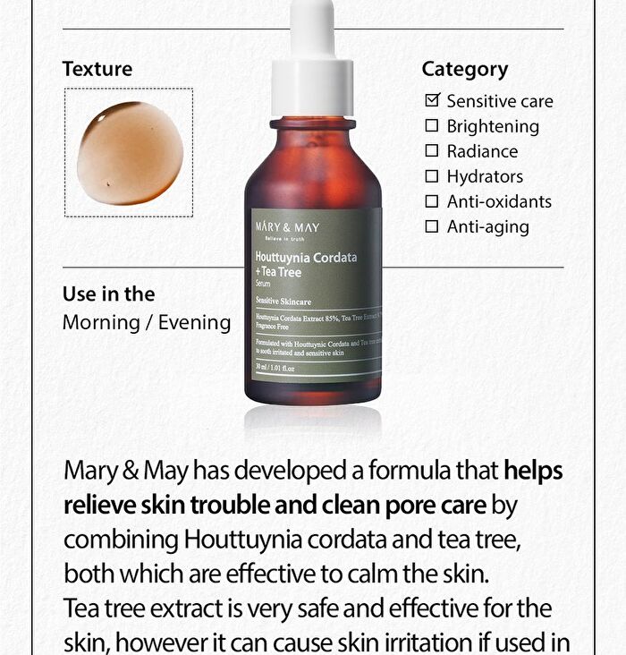 Houttuynia Cordata + Tea Tree Serum - 30ml
