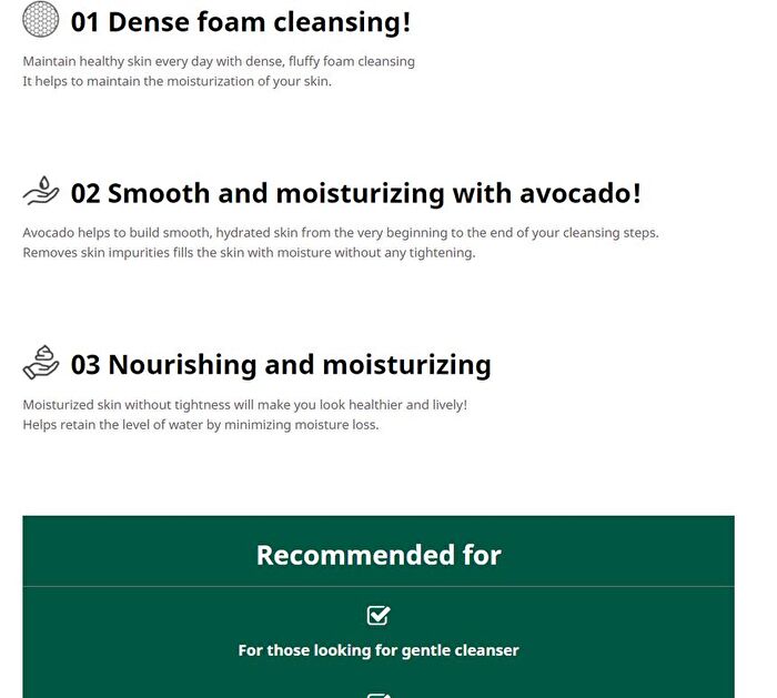 Avocado Premium Pore Deep Cleansing Foam - 180ml