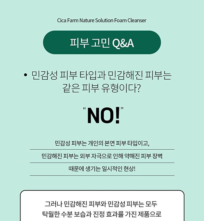 Cica Farm Nature Solution Foam Cleanser - 180ml
