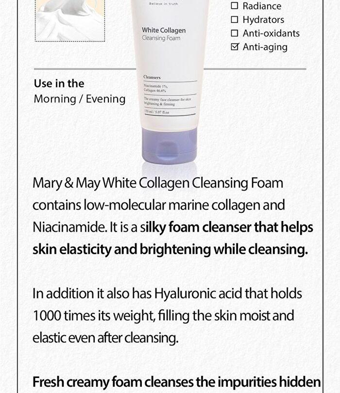 White Collagen Cleansing Foam - 150ml