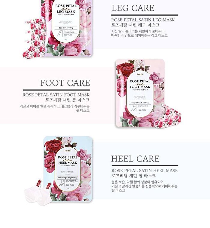 Petitfee Rose Petal Satin Foot Mask - 1 pair
