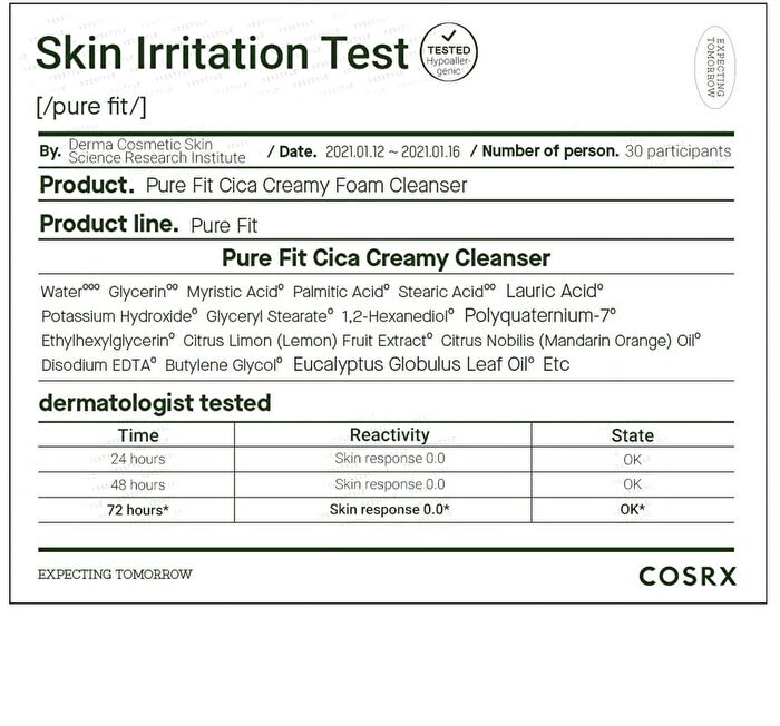 Cosrx Pure Fit Cica Creamy Foam Cleanser Mini - 75ml