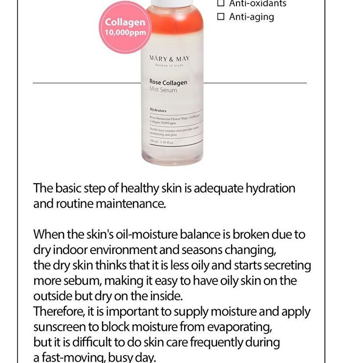 Rose Collagen Mist Serum - 100ml
