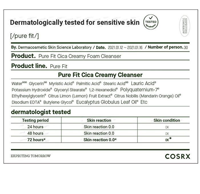 Cosrx Pure Fit Cica Creamy Foam Cleanser - 150ml