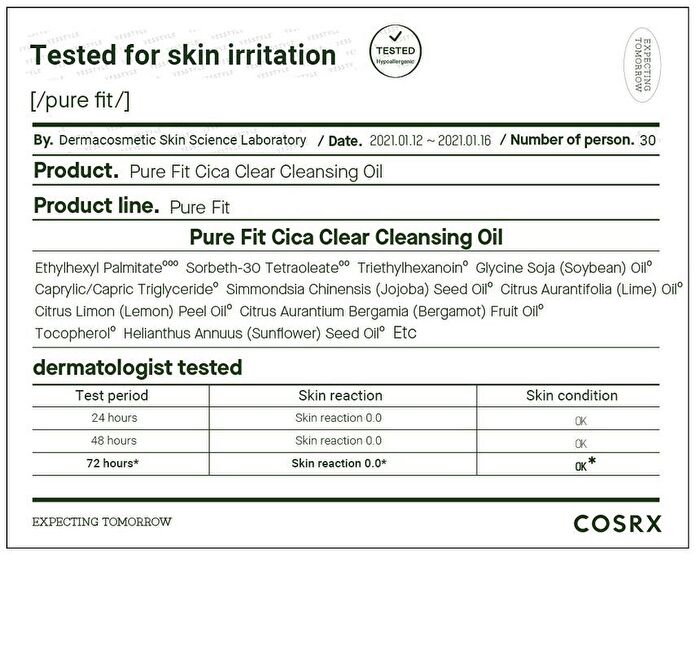 Cosrx Pure Fit Cica Clear Cleansing Oil - 200ml