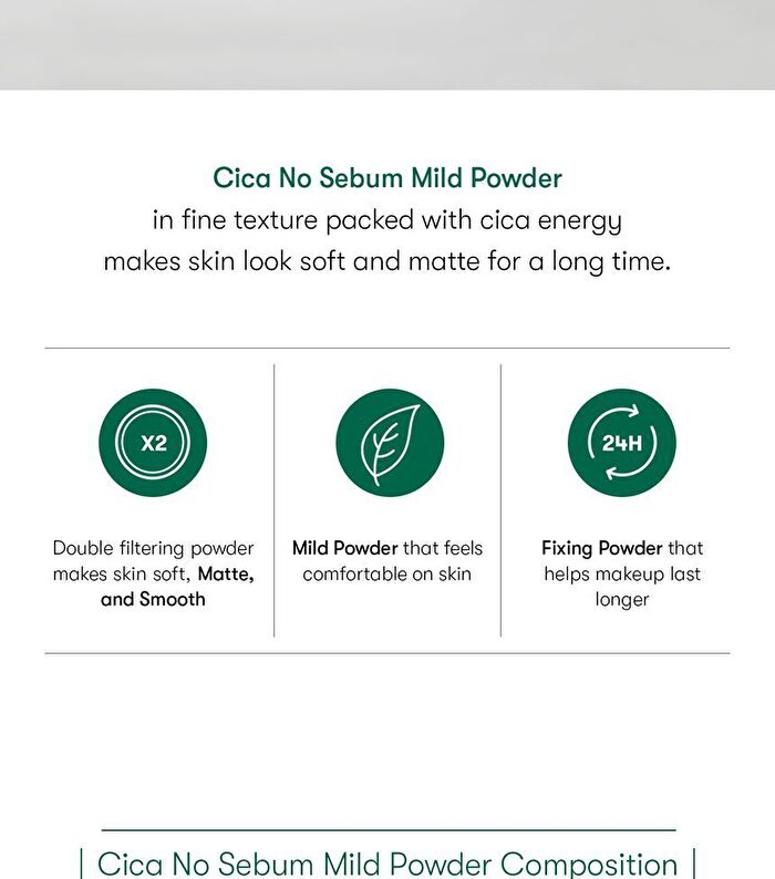 Vt Cica No Sebum Mild Powder - 5g