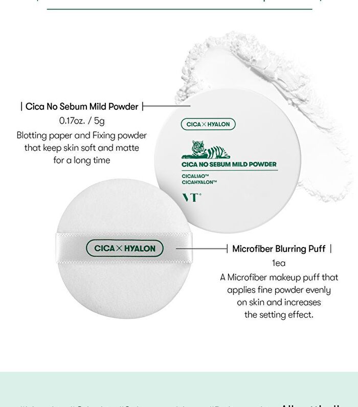 Vt Cica No Sebum Mild Powder - 5g