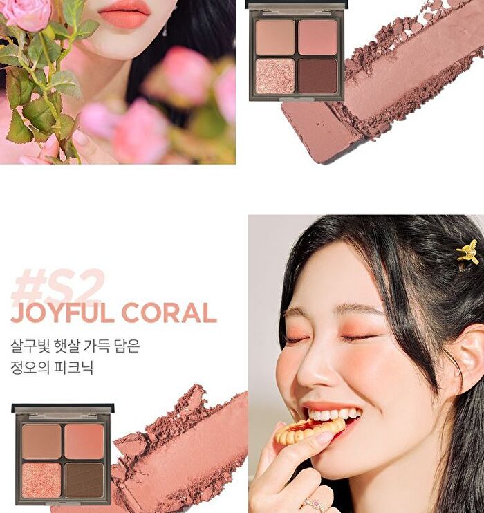 Merzy Mood Fit Shadow Palette - 3 Colors - #S1 Amusing Rose