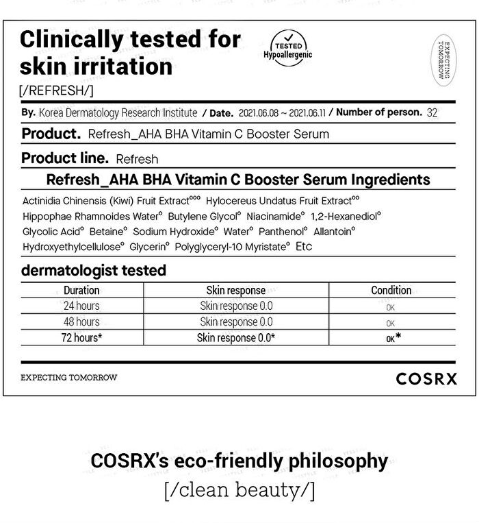 Cosrx Refresh AHA BHA Vitamin C Booster Serum - 30ml