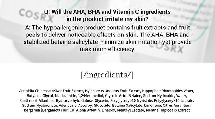 Cosrx Refresh AHA BHA Vitamin C Booster Serum - 30ml