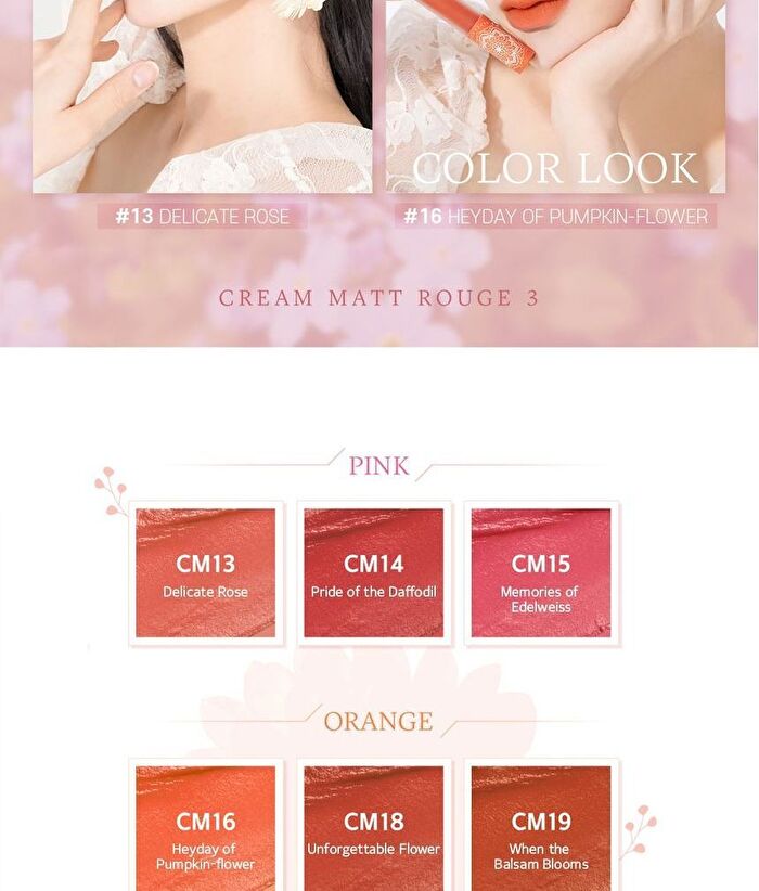 Black Rouge Cream Matt Rouge 3 - 10 Colors - CM18 Unforgettable Flower