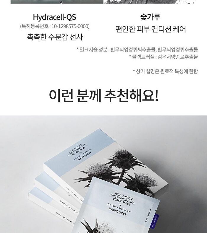 Rawquest Milk Thistle Brightening SPA Black Mask Set - 5 pcs