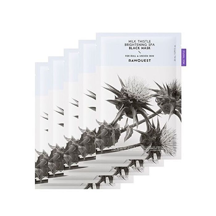 Rawquest Milk Thistle Brightening SPA Black Mask Set - 5 pcs