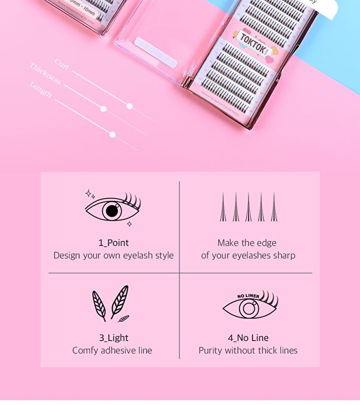 Coringco Toktok-Hara Filter Eyelash - 4 Types - Black - 9mm