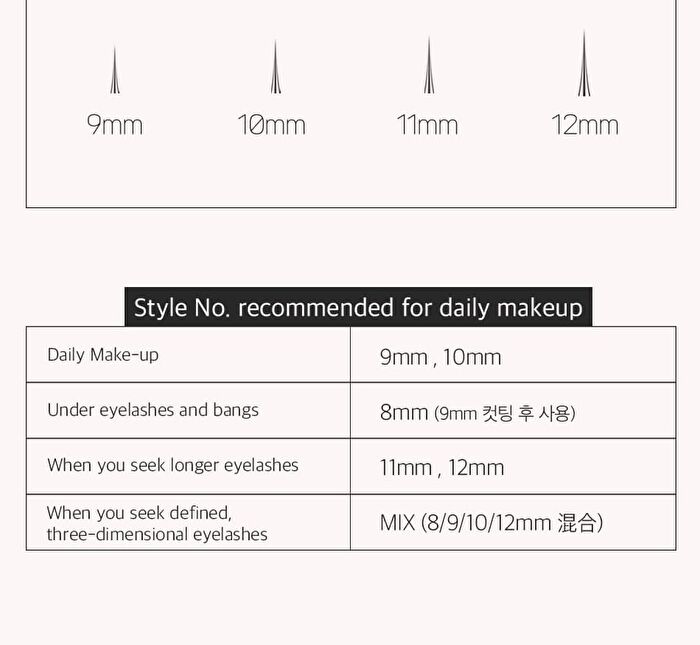 Coringco Toktok-Hara Filter Eyelash - 4 Types - Black - 9mm