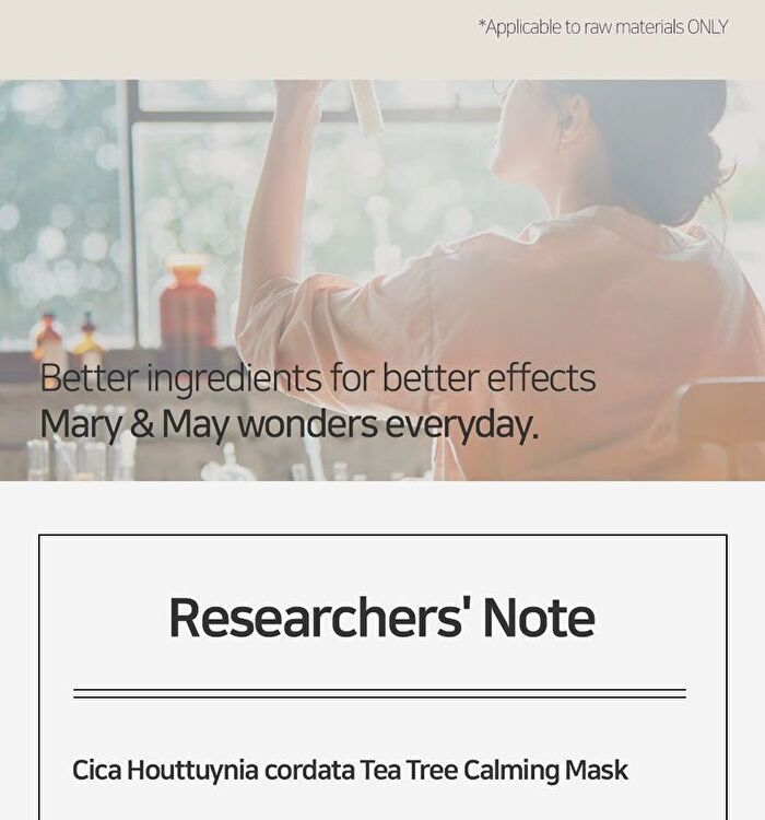 Mary&May Cica Houttuynia Tea Tree Calming Mask - 30 sheets