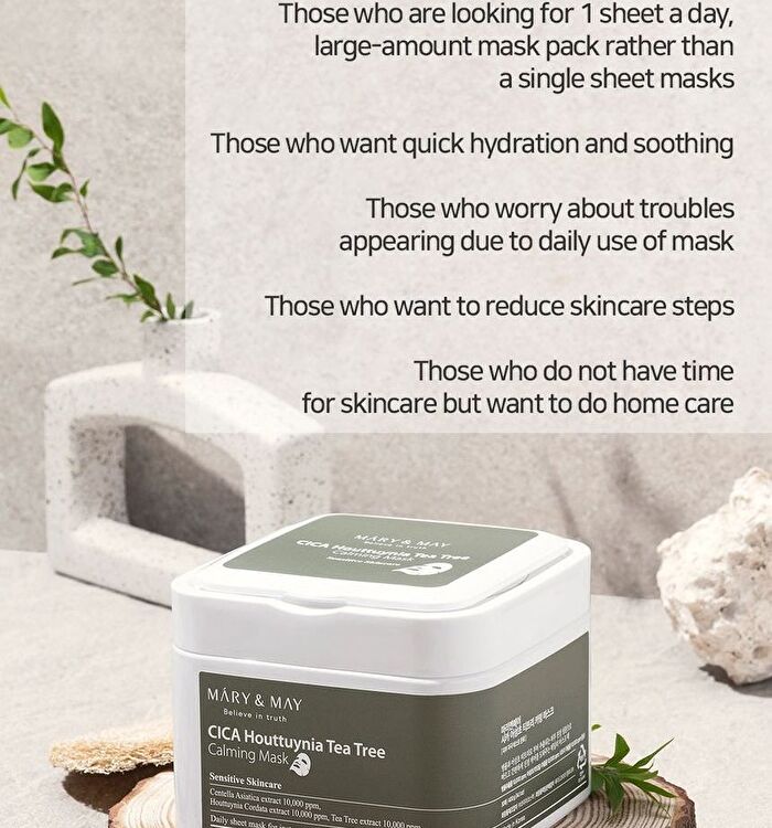 Mary&May Cica Houttuynia Tea Tree Calming Mask - 30 sheets