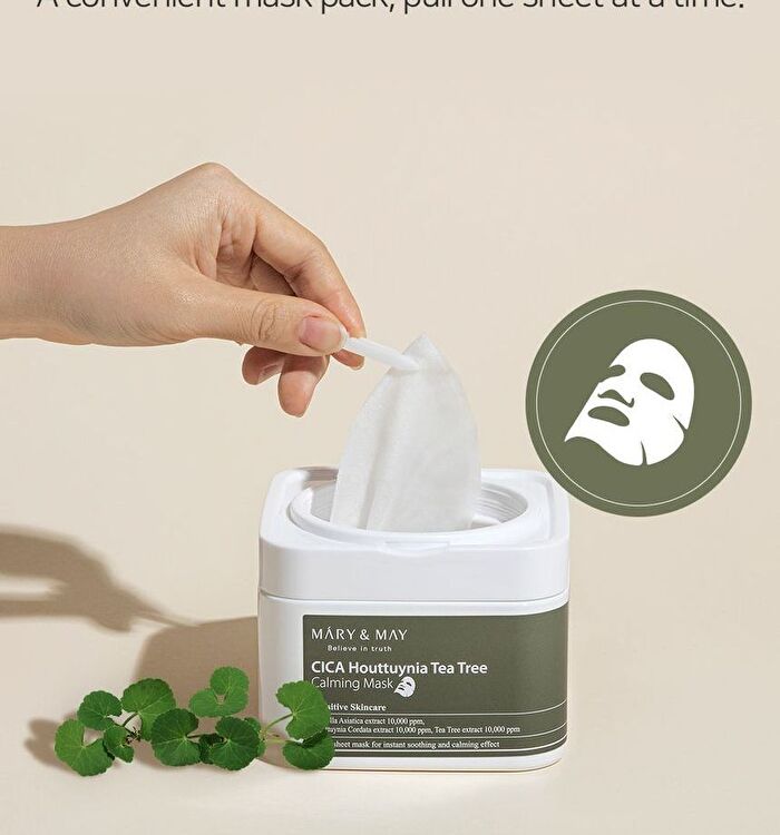 Mary&May Cica Houttuynia Tea Tree Calming Mask - 30 sheets