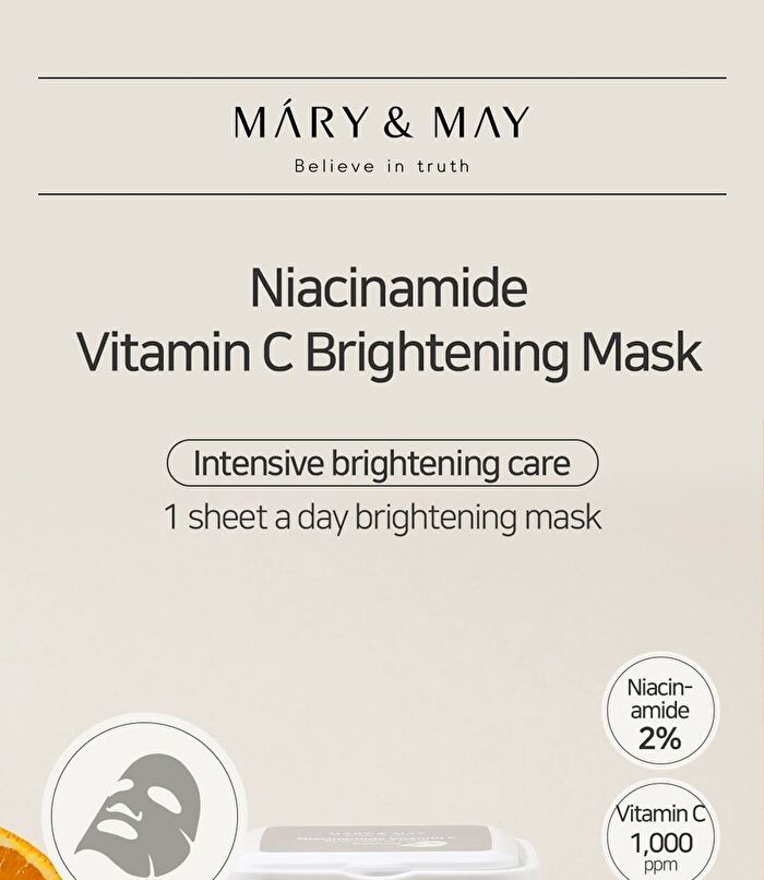 Mary&May Niacinamide Vitamin C Brightening Mask - 30 sheets