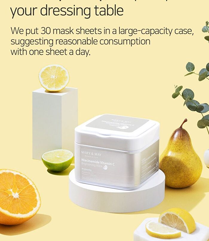Mary&May Niacinamide Vitamin C Brightening Mask - 30 sheets