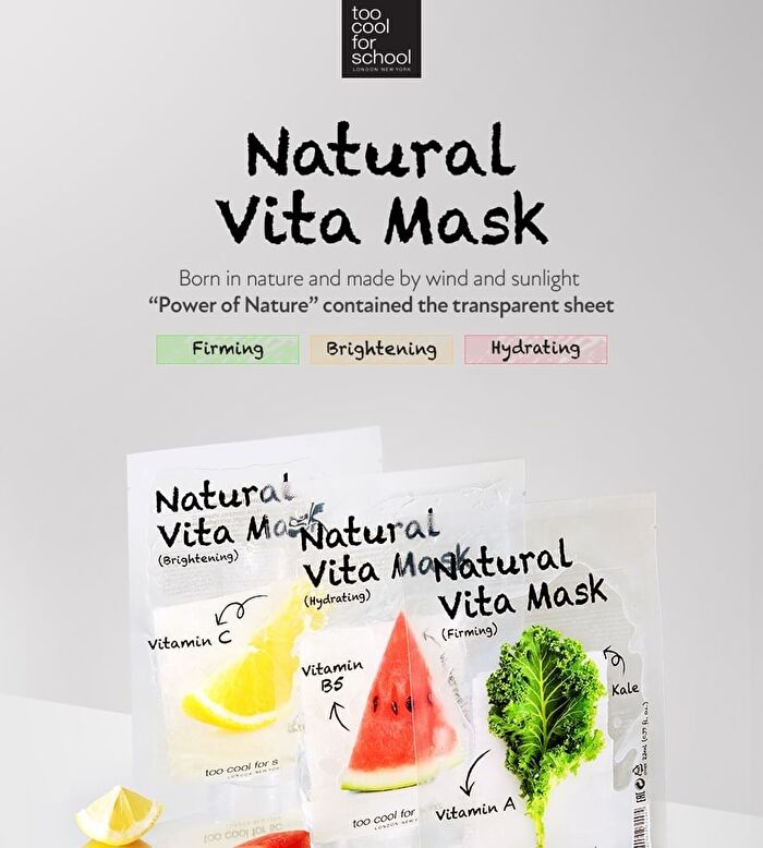too cool for school Natural Vita Mask - 5 Types - Brightening (Lemon)