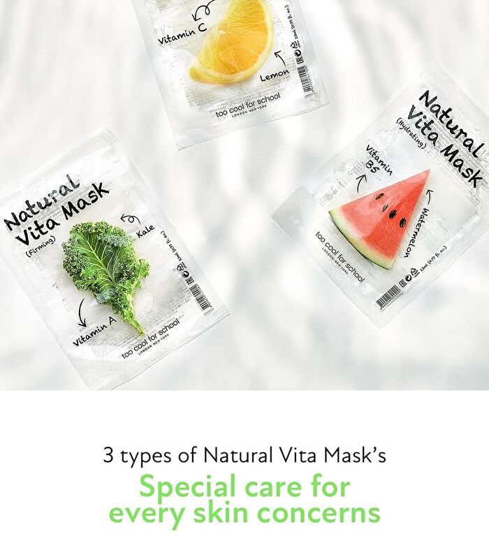 too cool for school Natural Vita Mask - 5 Types - Firming (Kale)
