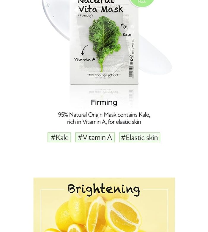 too cool for school Natural Vita Mask - 5 Types - Firming (Kale)