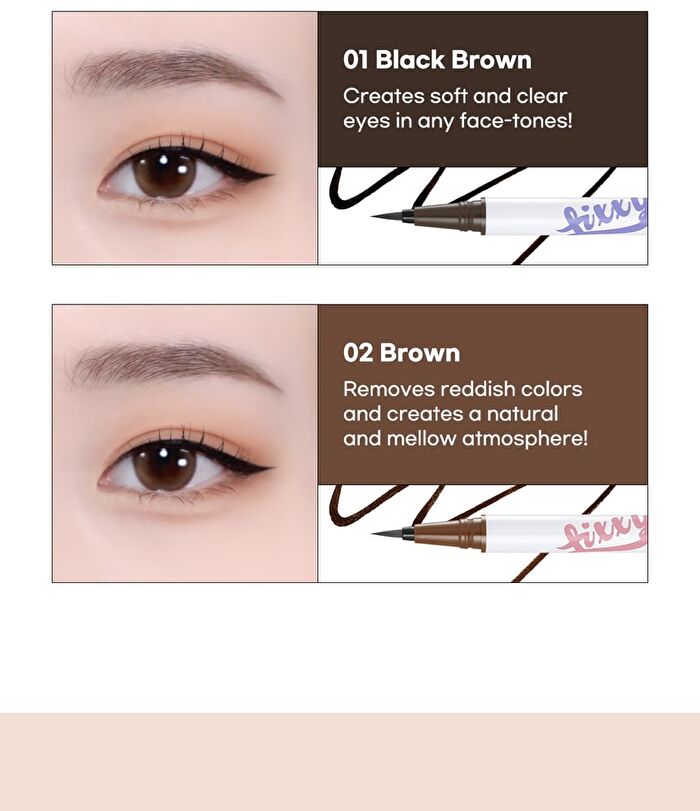 Brush Fixxyliner - 2 Colors - #01 Black Brown