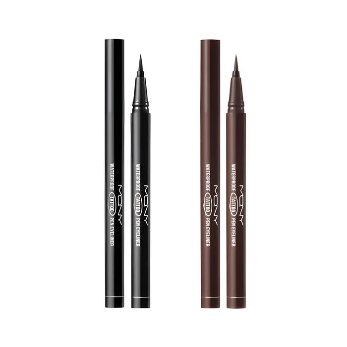 Mqny Waterproof Tattoo Pen Eyeliner - 2 Colors - #01 Deep Black