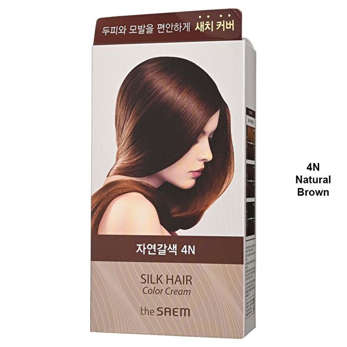 Silk Hair Color Cream Gray Hair Cover - 4 Colors - #4N Natural Brown