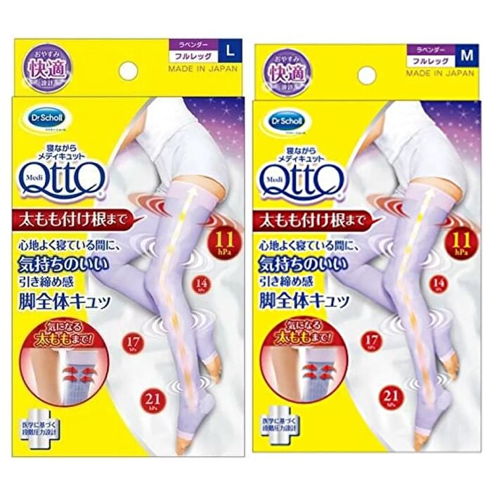 Medi Qtto Sleeping Open-Toe Stockings - 1 pair - Lavender - M