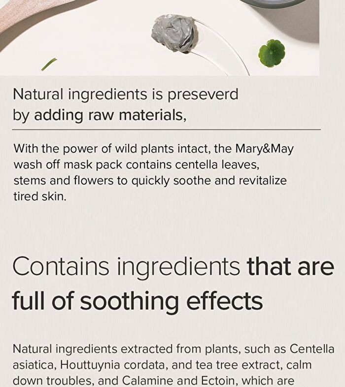 Mary&May Cica Tea Tree Soothing Wash Off Mask Pack - 125g