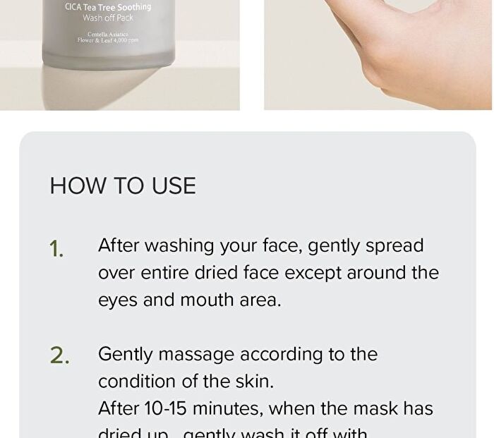 Mary&May Cica Tea Tree Soothing Wash Off Mask Pack - 125g
