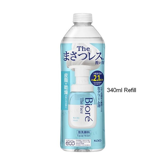 Biore The Face Foam Facial Cleanser Moist - 340ml Refill