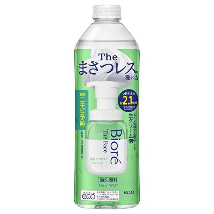 Biore The Face Foam Facial Cleanser Acne Care - 340ml Refill