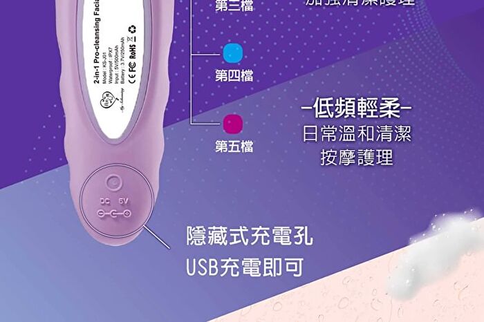 2-In-1 Pro-Cleansing Facial Brush Purple - 1 pc