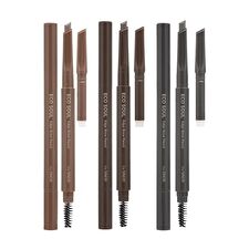 The Saem Eco Soul Edge Brow Pencil Set - 3 Colors - #02 Deep Brown
