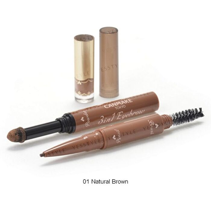 Canmake 3 In 1 Eyebrow - 01 Natural Brown